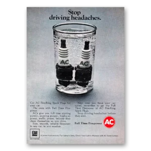 1968 AC Spark Plugs Print Ad | Driving Headaches