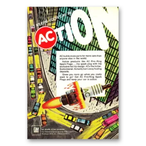 1968 AC Spark Plugs Print Ad | Car Action