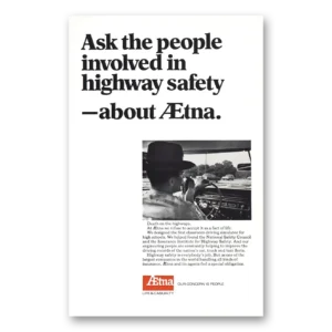 1968 Aetna Insurance Print Ad | Highway Safety