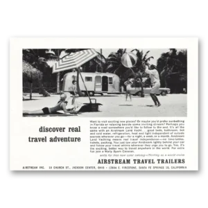 1968 Airstream Trailers Print Ad | Beach Ball Discover Real Travel Adventure