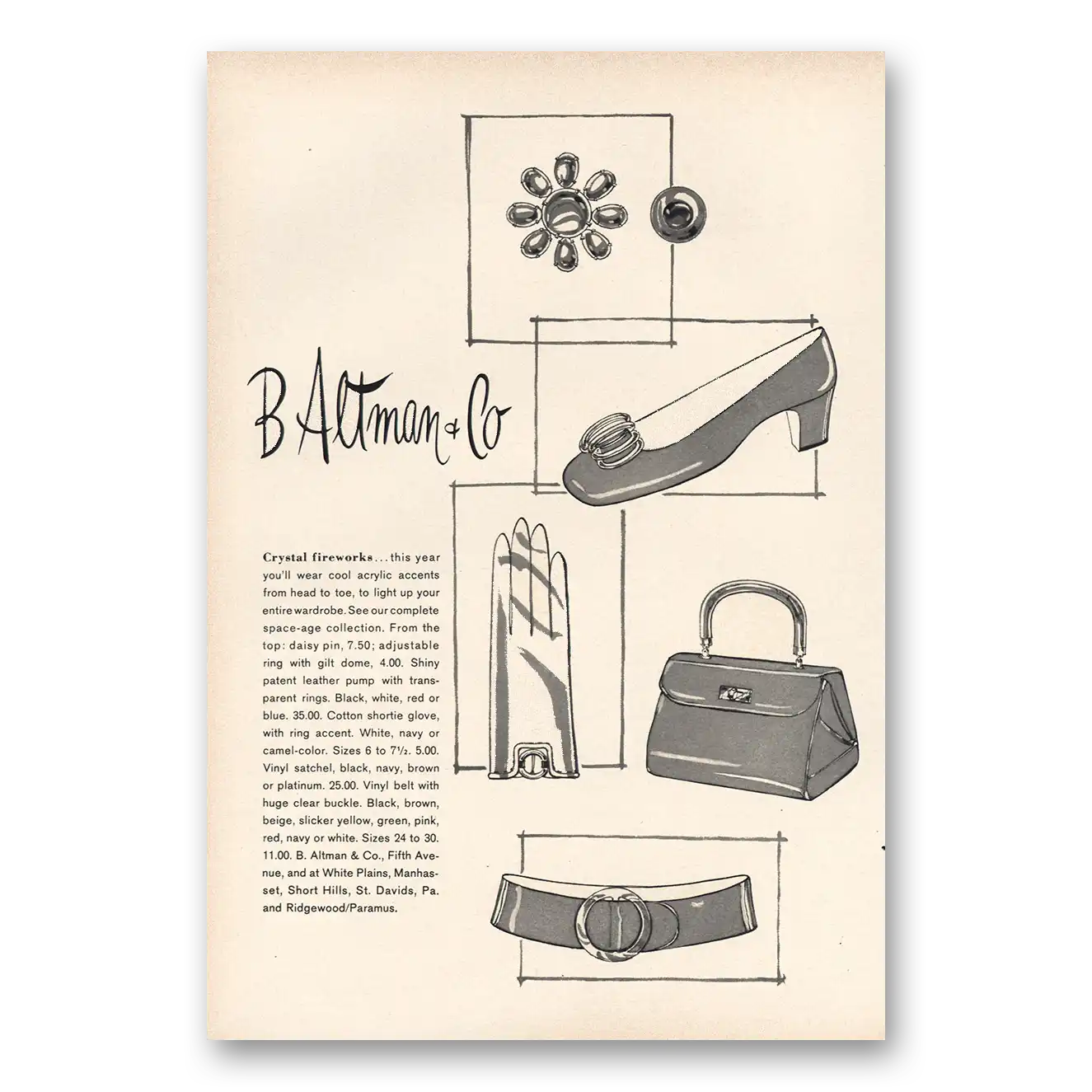 1968 B Altman Print Ad | Crystal Fireworks