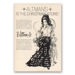 1968 B Altman Print Ad | Checks And Cashmere Christmas Store
