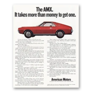 1968 AMC AMX Print Ad | Takes More
