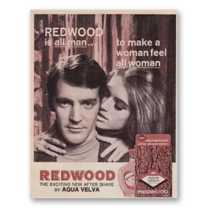 1968 Redwood After Shave Print Ad | All Man