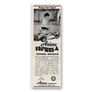 1966 Ariens Fairway Riding Mower Print Ad | Four For Fun