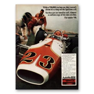 1968 Autolite Spark Plugs Print Ad | Scrimp