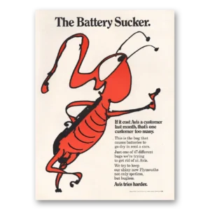 1968 Avis Rent a Car Print Ad | Battery Sucker