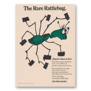 1968 Avis Rent a Car Print Ad | Rare Rattlebug
