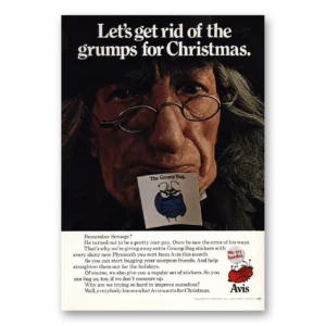 1968 Avis Rent a Car Print Ad | Get Rid Of Grumps Christmas