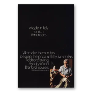 1968 Banford Trousers Print Ad | Made In Italy Rich Americans