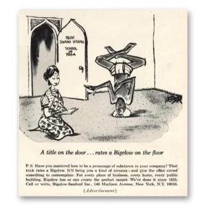1968 Bigelow Carpet Print Ad | Prof Swami Visanu