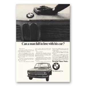 1968 BMW Print Ad | Can Man Fall In Love With His Car