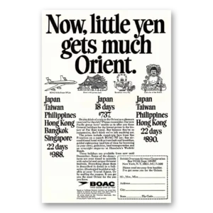 1968 British Airways BOAC Print Ad | Little Yen