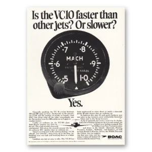 1968 British Airways BOAC Print Ad | Is Vc10 Faster Than Other Jets