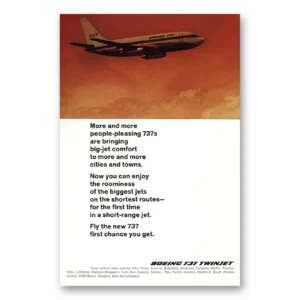 1968 Boeing 737 Print Ad | Twinjet