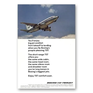 1968 Boeing 737 Print Ad | Twinjet Big Jet
