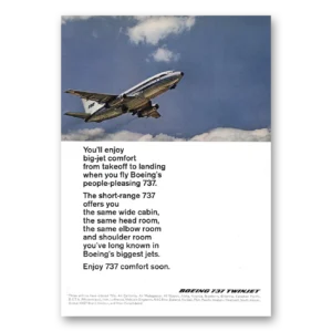 1968 Boeing 737 Print Ad | Takeoff To Landing