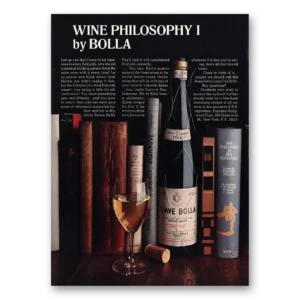 1968 Bolla Italian Wine Print Ad | Philosophy