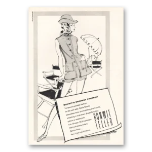 1968 Bonwit Teller Print Ad | Briefest Pantsuit Stella Sloat