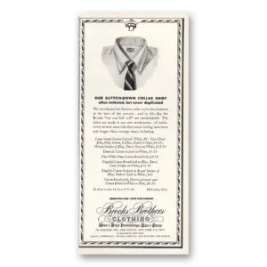 1968 Brooks Brothers Print Ad | Button Down Collar Shirt