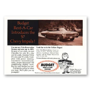 1968 Budget Rent-a-Car Print Ad | Chevy Impala