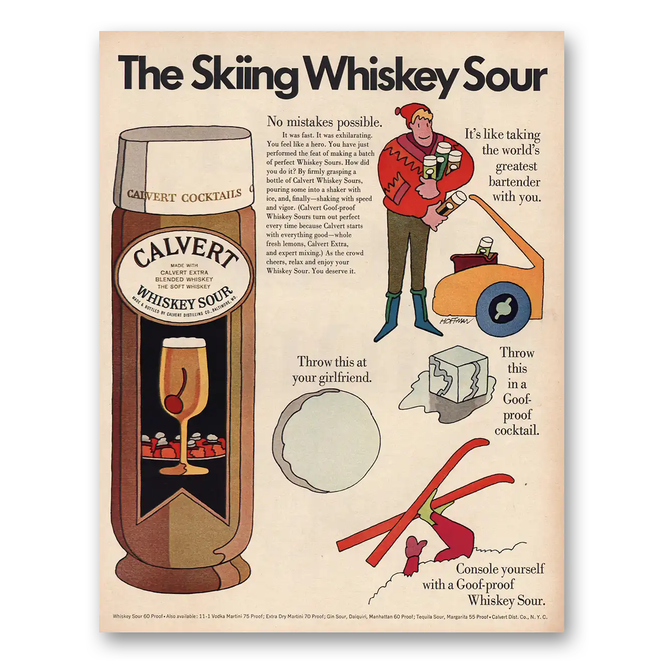 1968 Calvert Whiskey Print Ad | Whiskey Sour