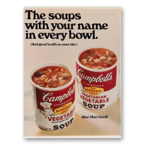 1968 Campbells Vegetable Soup Print Ad | Every Bowl