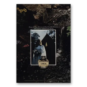 1968 Caron Perfume Print Ad | Fleurs De Rocaille Rock Garden Flowers