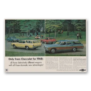 1968 Chevrolet Wagons Print Ad | Different