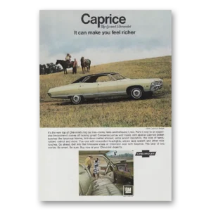 1968 Chevrolet Caprice Print Ad | Feel Richer