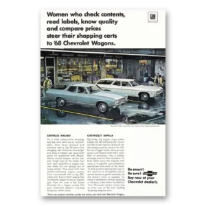 1968 Chevrolet Wagons Print Ad | Check Contents