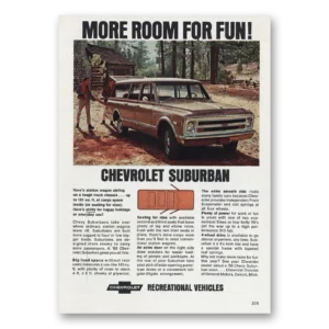 1968 Chevrolet Suburban Print Ad | More Room For Fun