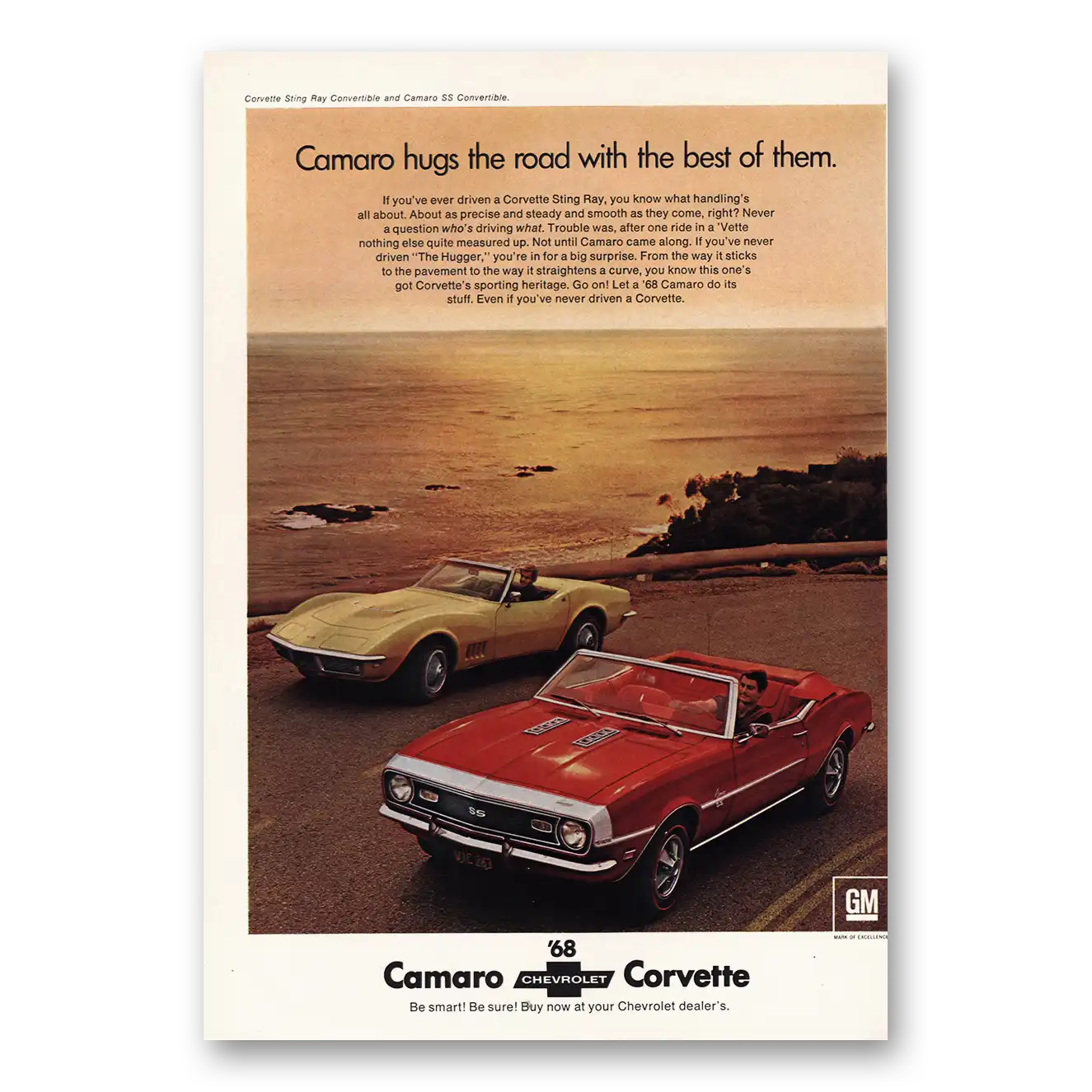 1968 Chevrolet Camaro Print Ad | Hugs The Road With Best Of Them