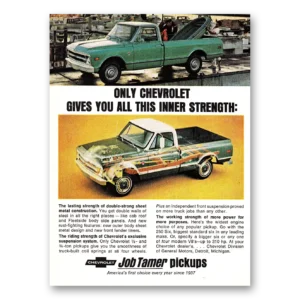 1968 Chevrolet Job Tamer Pickup Print Ad | Inner Strength