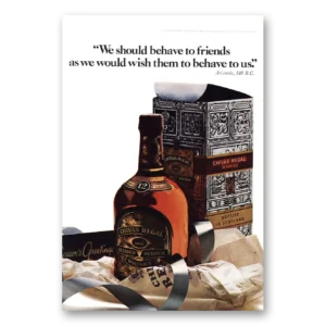 1968 Chivas Regal Print Ad | We Should Behave To Friends