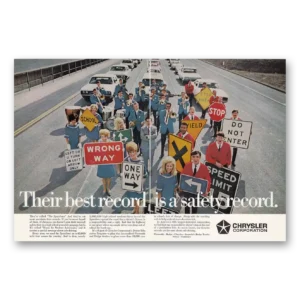1968 Chrysler Corporation Print Ad | Safety Record