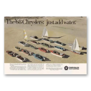 1968 Chrysler Marine Print Ad | Just Add Water