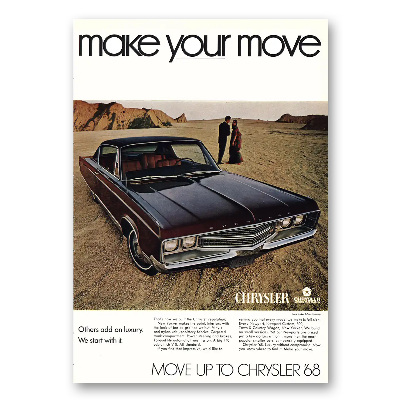 1968 Chrysler New Yorker Print Ad | Make Your Move