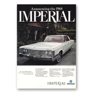 1968 Chrysler Imperial Print Ad | Announcing The 1968