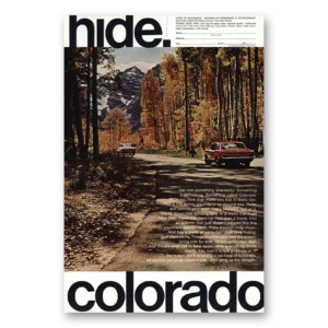 1968 Colorado Print Ad | Hide Ford Mustang
