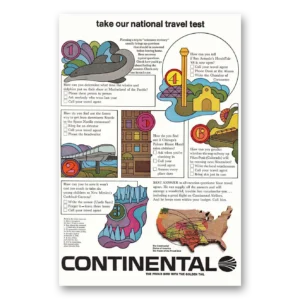 1968 Continental Airlines Print Ad | National Travel Test