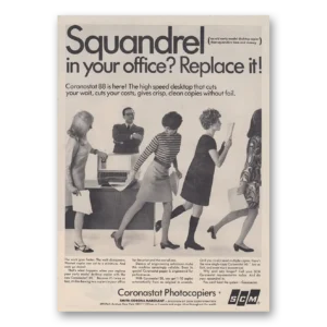 1968 Smith Corona Typewriters Print Ad | Coronastat Photocopiers