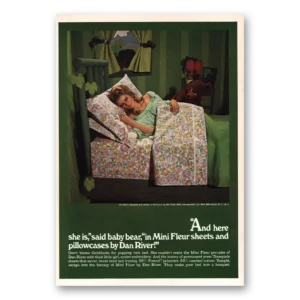 1968 Dan River Print Ad | And Here She Is Said Baby Bear