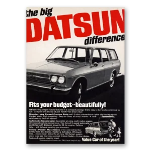 1968 Datsun Wagons Print Ad | Budget Beautifully