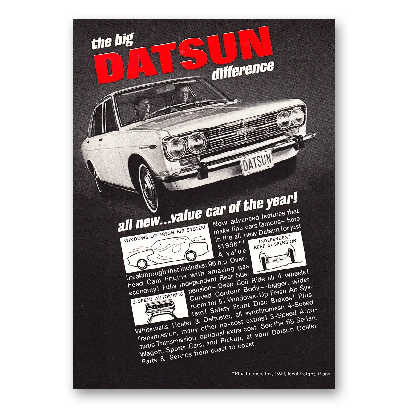 1968 Datsun Sedan Print Ad | Big Difference