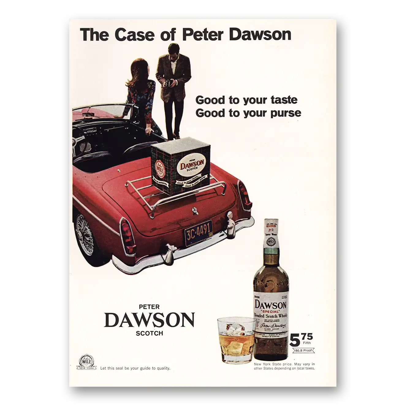 1968 Peter Dawson Scotch Print Ad | The Case Of Peter Dawson