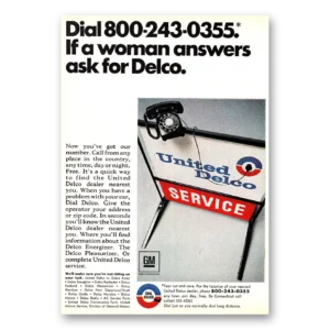 1968 Delco Print Ad | Woman Answers