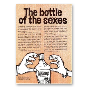 1968 Dermassage Print Ad | Bottle Sexes