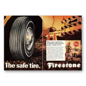 1968 Firestone Tires Print Ad | Safe Tire