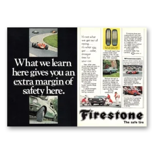 1968 Firestone Tires Print Ad | Extra Margin Safety